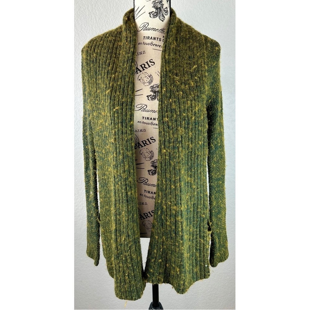 Pins & Needles Oversized Open Front Wool Blend Green Cardigan Sweater, Small